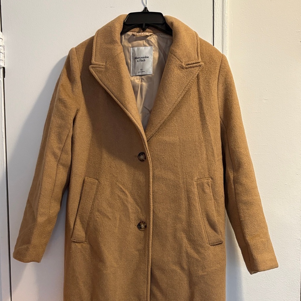 Abercrombie & Fitch Classic Tan Wool Coat for Women XS